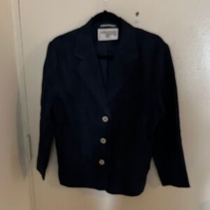 International Scene Women's Classic Linen Navy Blazer
